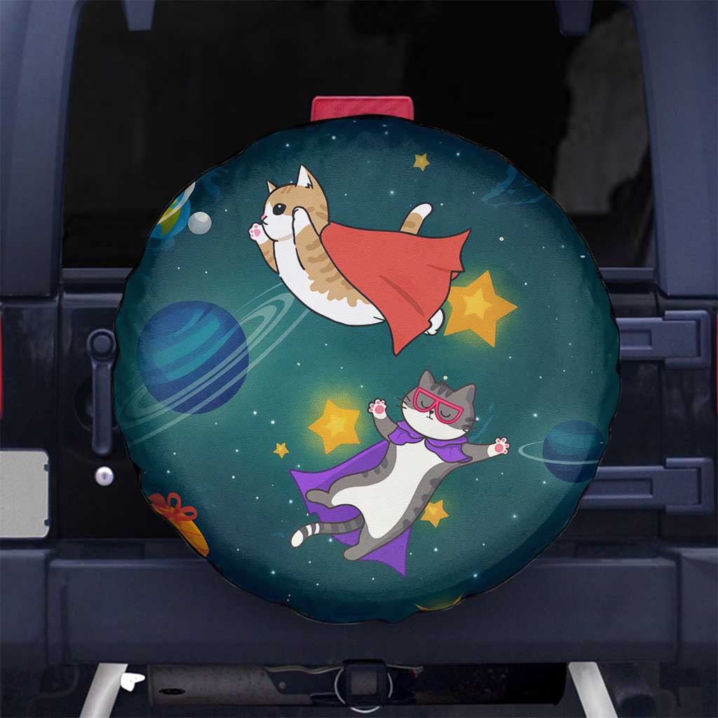 Cat Galaxy Christmas Spare Tire Cover Xmas Holiday Patterns - Wonder Print Shop