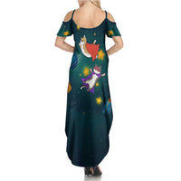 Cat Galaxy Christmas Summer Maxi Dress Xmas Holiday Patterns - Wonder Print Shop