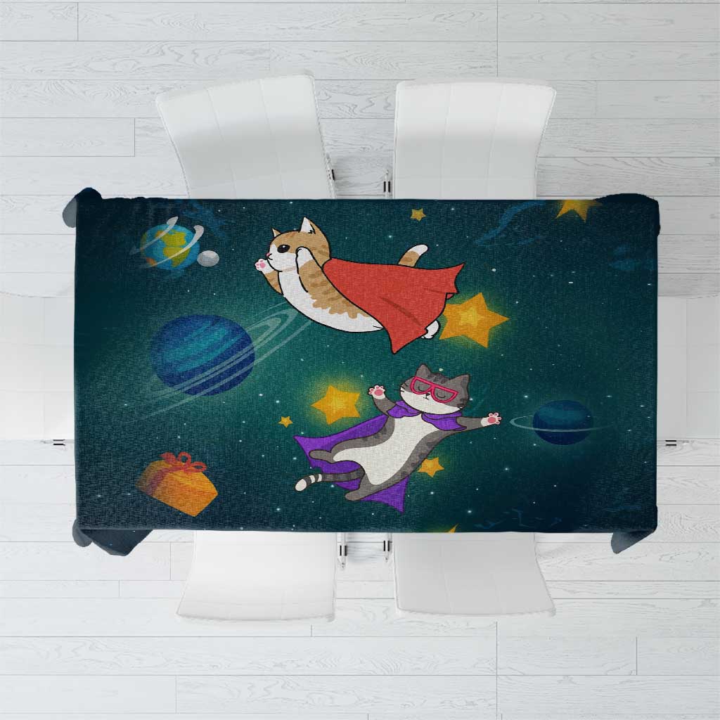 Cat Galaxy Christmas Tablecloth Xmas Holiday Patterns - Wonder Print Shop