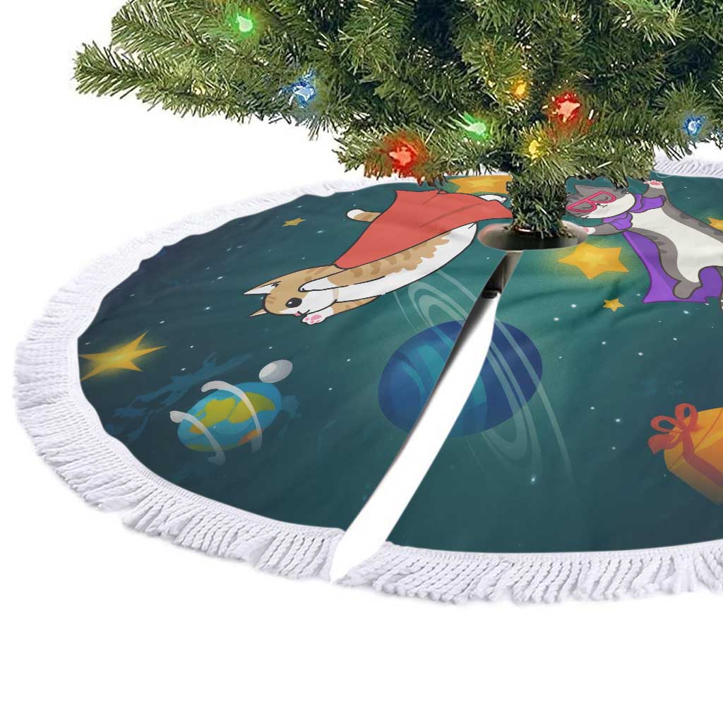 Cat Galaxy Christmas Tree Skirt Xmas Holiday Patterns - Wonder Print Shop