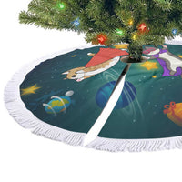 Cat Galaxy Christmas Tree Skirt Xmas Holiday Patterns - Wonder Print Shop