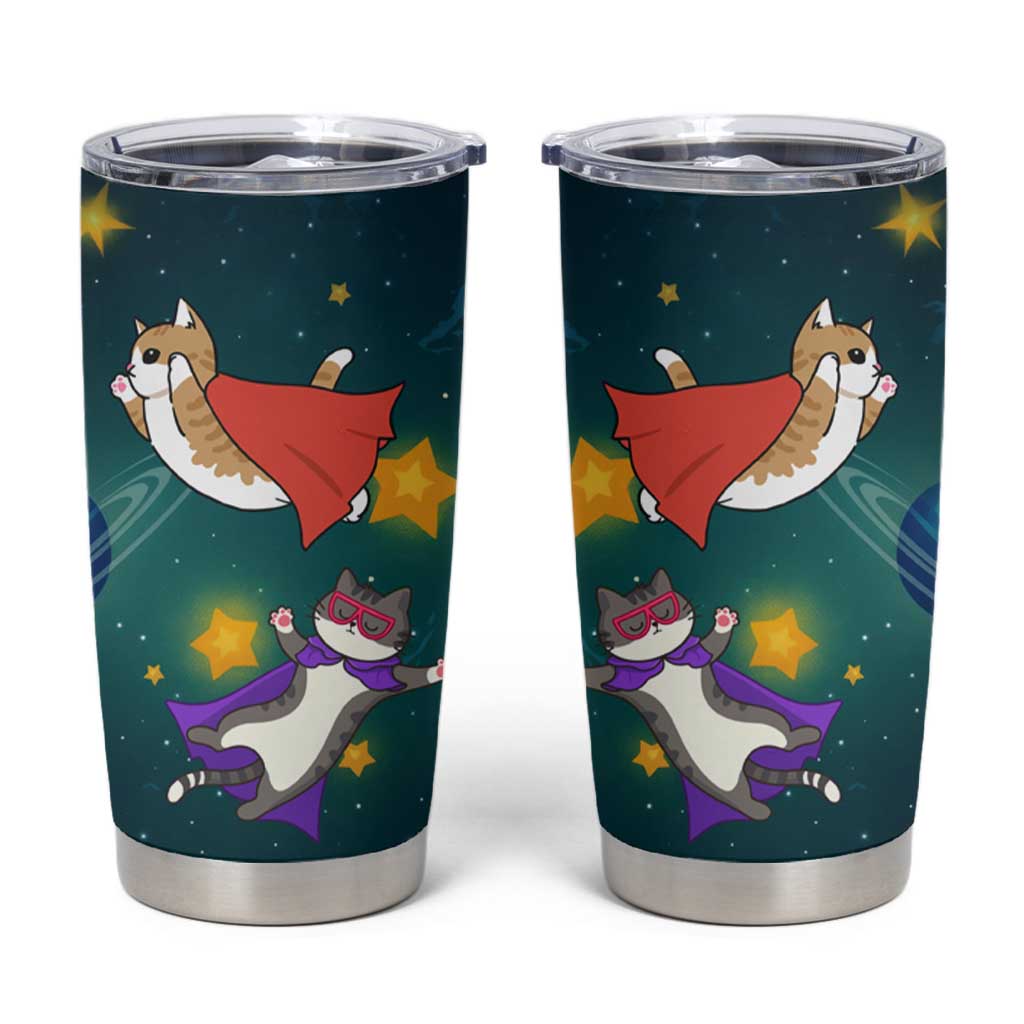 Cat Galaxy Christmas Tumbler Cup Xmas Holiday Patterns - Wonder Print Shop