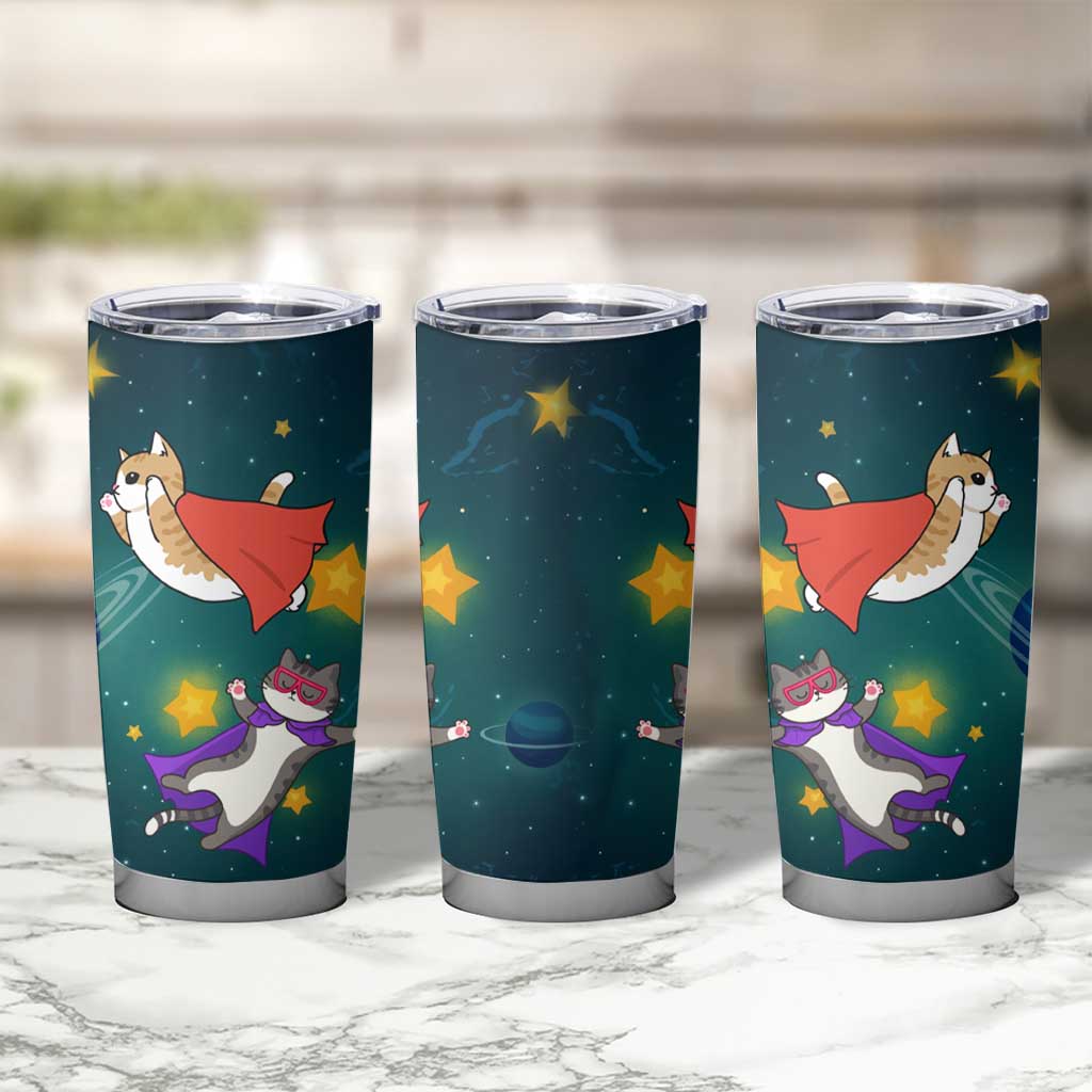 Cat Galaxy Christmas Tumbler Cup Xmas Holiday Patterns - Wonder Print Shop