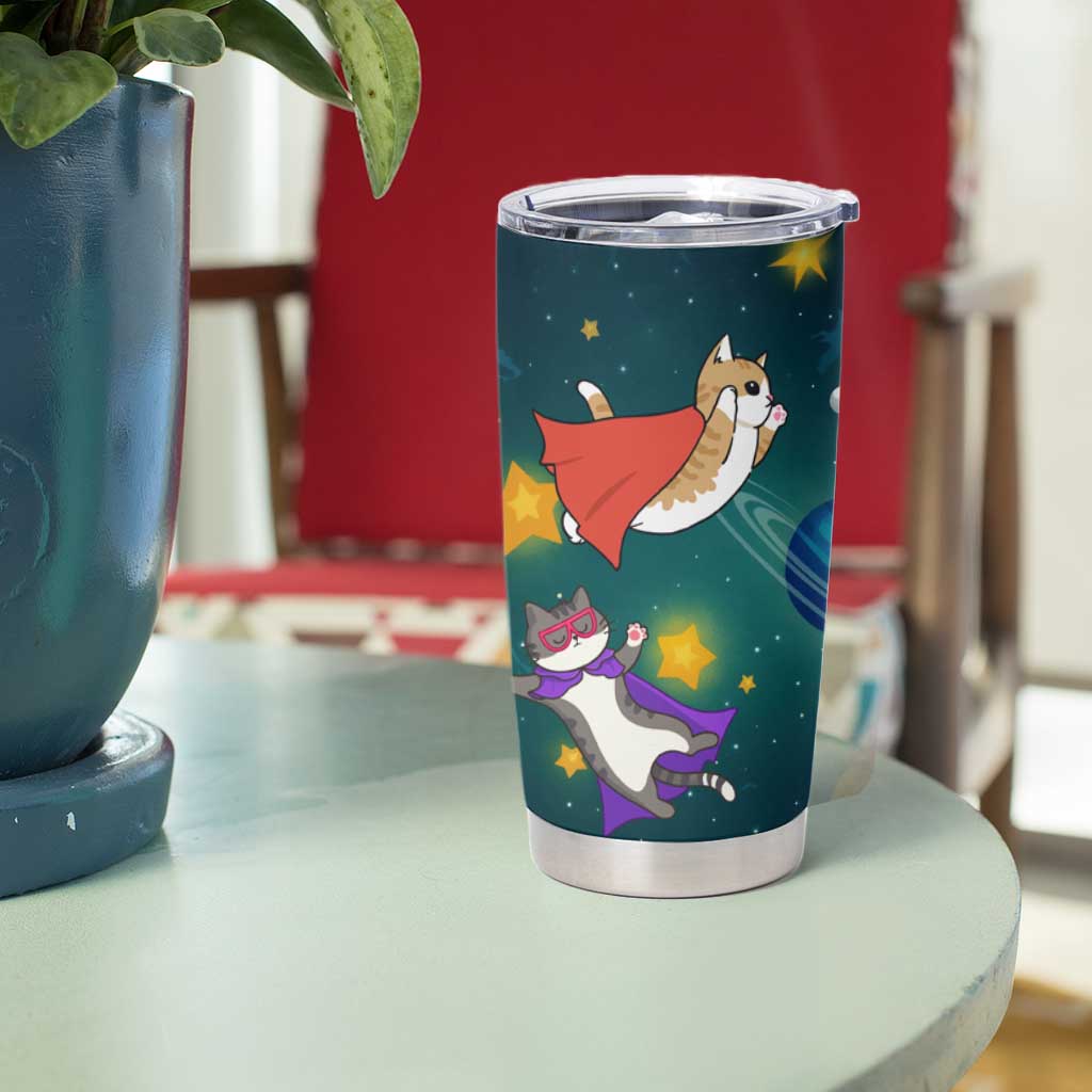 Cat Galaxy Christmas Tumbler Cup Xmas Holiday Patterns - Wonder Print Shop