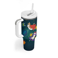 Cat Galaxy Christmas Tumbler With Handle Xmas Holiday Patterns - Wonder Print Shop