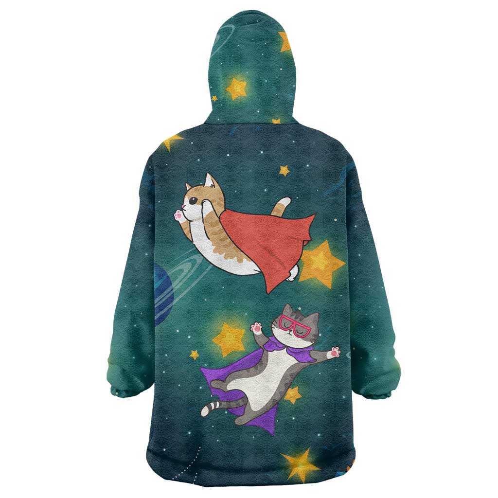 Cat Galaxy Christmas Wearable Blanket Hoodie Xmas Holiday Patterns - Wonder Print Shop