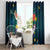 Cat Galaxy Christmas Window Curtain Xmas Holiday Patterns - Wonder Print Shop