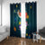 Cat Galaxy Christmas Window Curtain Xmas Holiday Patterns - Wonder Print Shop
