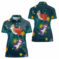 Cat Galaxy Christmas Women Polo Shirt Xmas Holiday Patterns - Wonder Print Shop