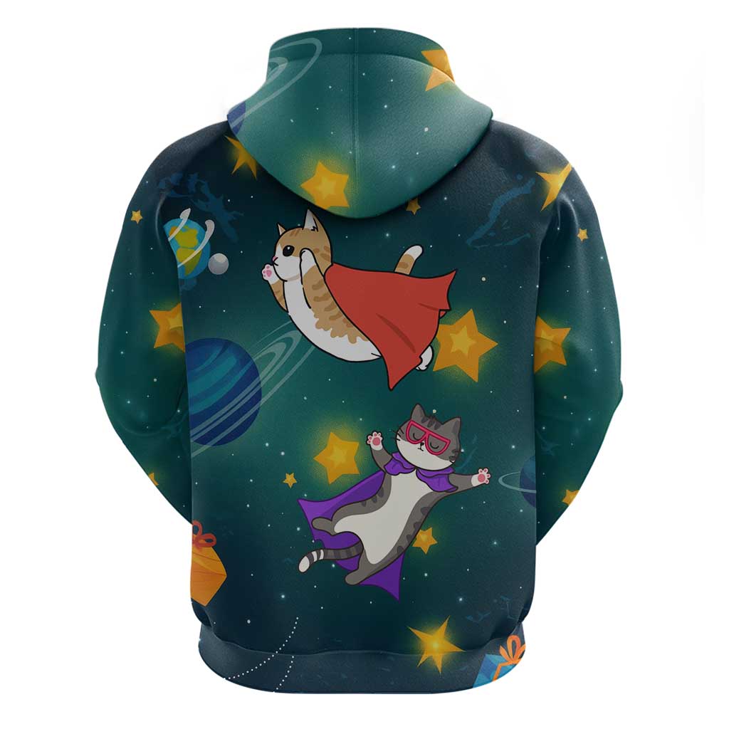 Cat Galaxy Christmas Zip Hoodie Xmas Holiday Patterns - Wonder Print Shop