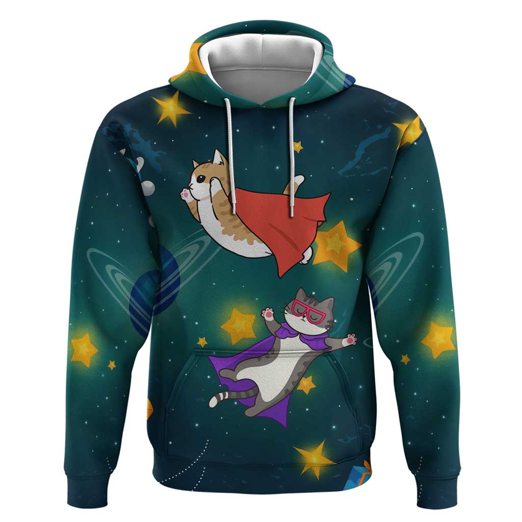 Cat Galaxy Christmas Zip Hoodie Xmas Holiday Patterns - Wonder Print Shop