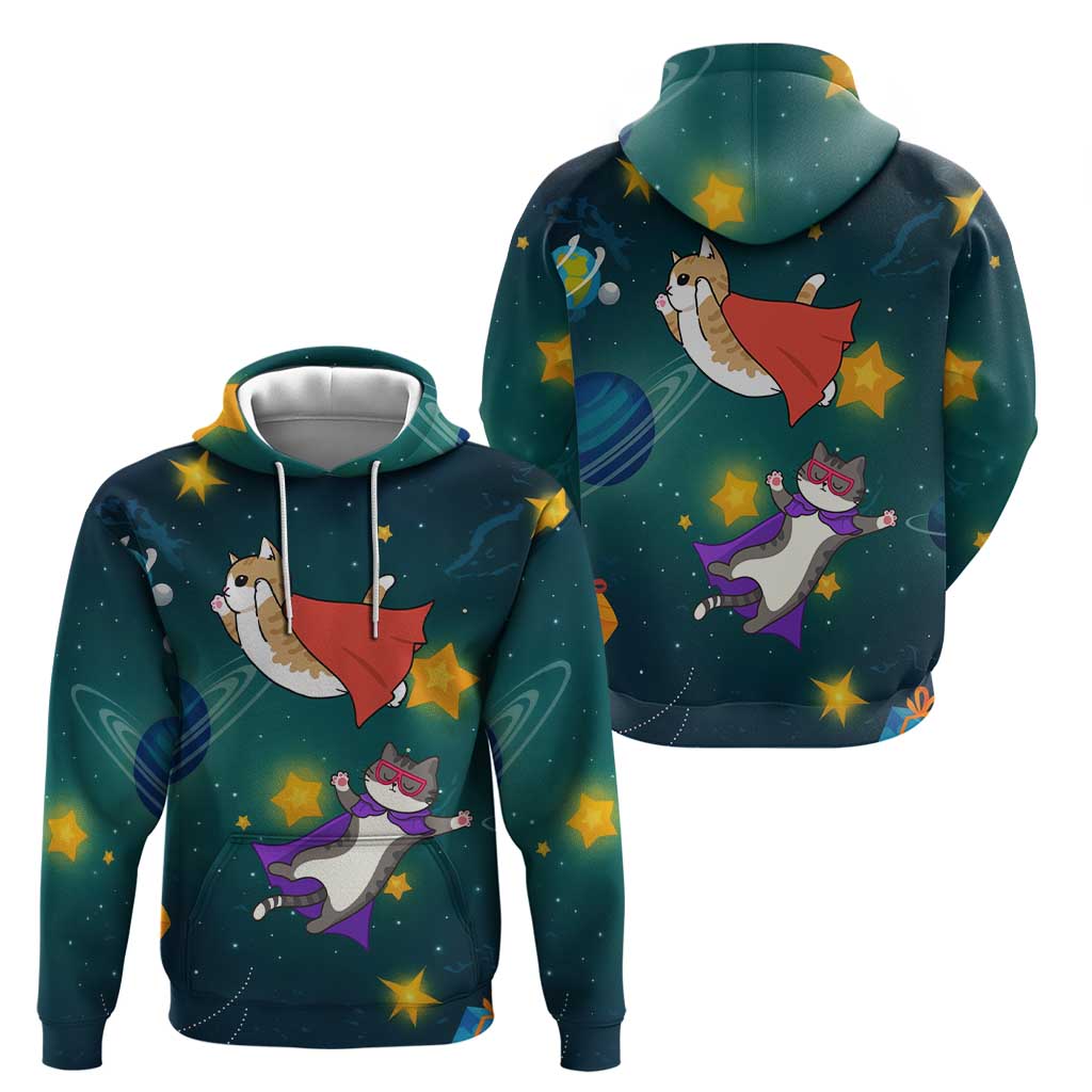 Cat Galaxy Christmas Zip Hoodie Xmas Holiday Patterns - Wonder Print Shop