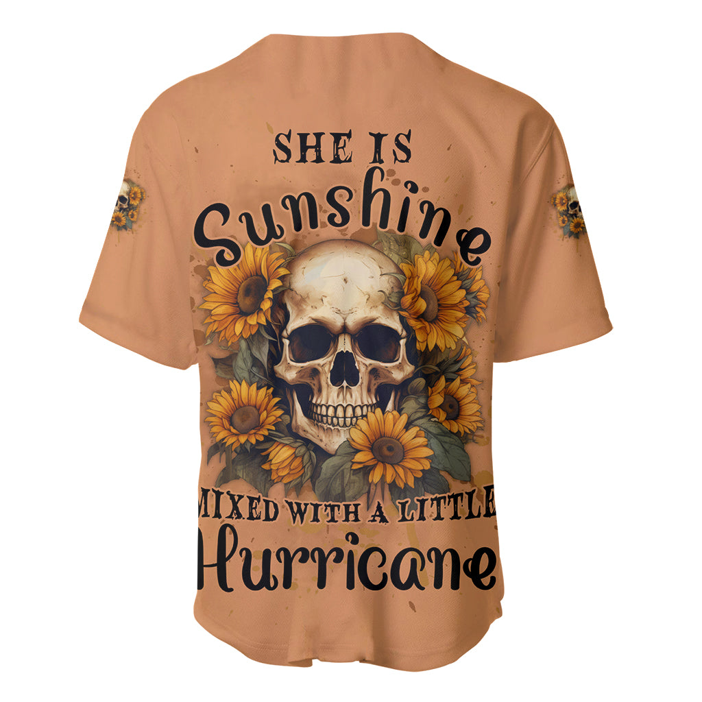 She Is Sunshine Sunflower Skull Baseball Jersey - Wonder Print Shop