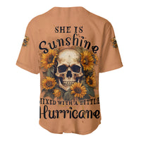 She Is Sunshine Sunflower Skull Baseball Jersey - Wonder Print Shop