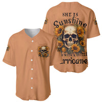 She Is Sunshine Sunflower Skull Baseball Jersey - Wonder Print Shop