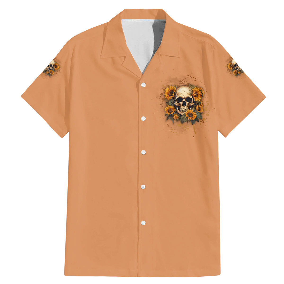 She Is Sunshine Sunflower Skull Family Matching Mermaid Dress and Hawaiian Shirt - Wonder Print Shop