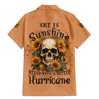 She Is Sunshine Sunflower Skull Family Matching Mermaid Dress and Hawaiian Shirt - Wonder Print Shop