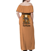 She Is Sunshine Sunflower Skull Family Matching Off Shoulder Maxi Dress and Hawaiian Shirt - Wonder Print Shop