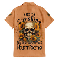 She Is Sunshine Sunflower Skull Family Matching Short Sleeve Bodycon Dress and Hawaiian Shirt - Wonder Print Shop