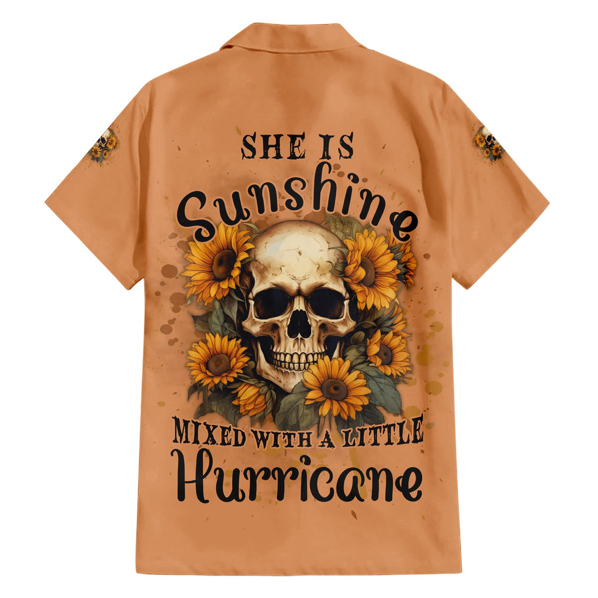 She Is Sunshine Sunflower Skull Hawaiian Shirt - Wonder Print Shop