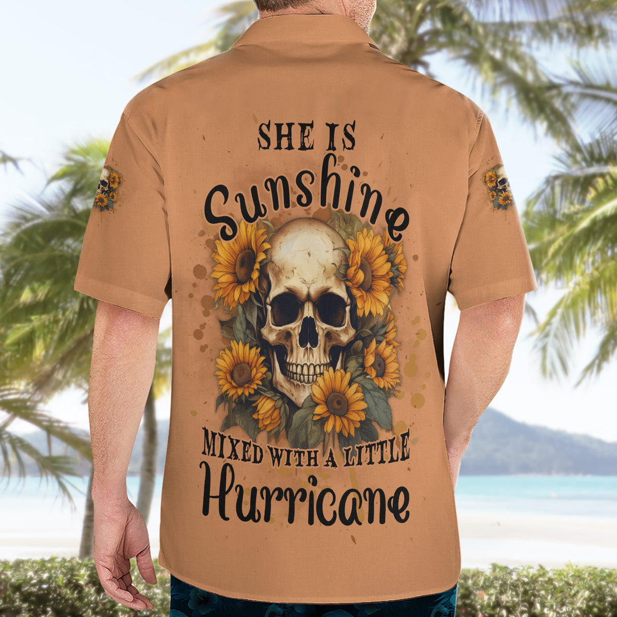 She Is Sunshine Sunflower Skull Hawaiian Shirt - Wonder Print Shop