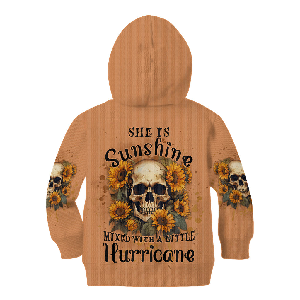 She Is Sunshine Sunflower Skull Kid Hoodie - Wonder Print Shop