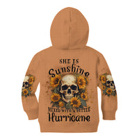She Is Sunshine Sunflower Skull Kid Hoodie - Wonder Print Shop