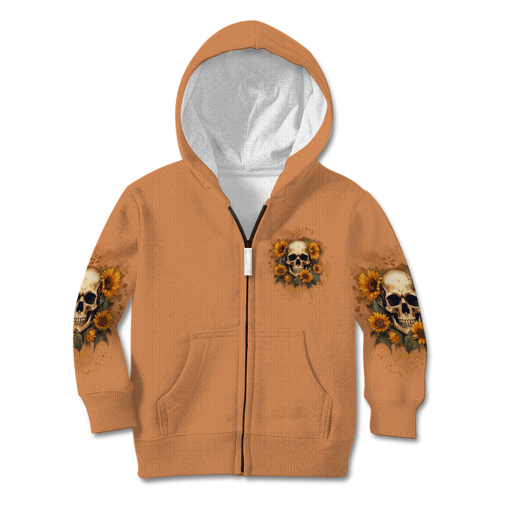 She Is Sunshine Sunflower Skull Kid Hoodie - Wonder Print Shop