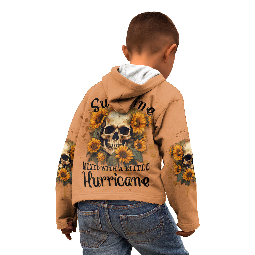 She Is Sunshine Sunflower Skull Kid Hoodie - Wonder Print Shop