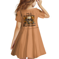 She Is Sunshine Sunflower Skull Kid Short Sleeve Dress - Wonder Print Shop