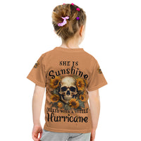 She Is Sunshine Sunflower Skull Kid T Shirt - Wonder Print Shop