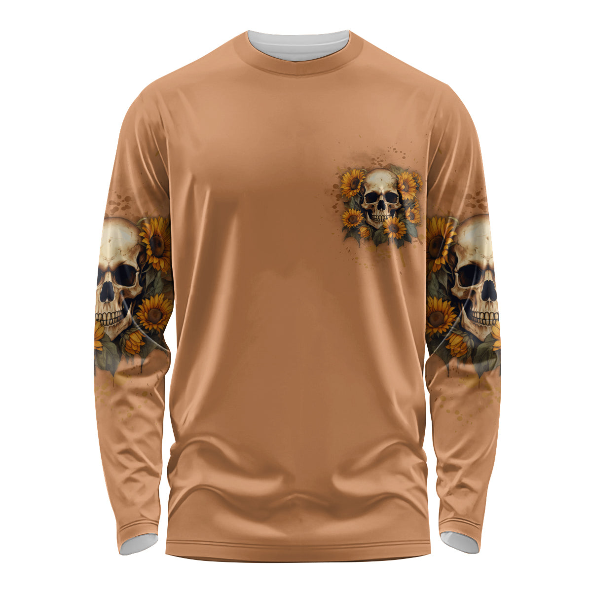 She Is Sunshine Sunflower Skull Long Sleeve Shirt - Wonder Print Shop