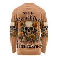 She Is Sunshine Sunflower Skull Long Sleeve Shirt - Wonder Print Shop