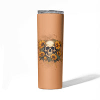 She Is Sunshine Sunflower Skull Skinny Tumbler - Wonder Print Shop
