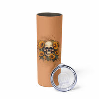 She Is Sunshine Sunflower Skull Skinny Tumbler - Wonder Print Shop
