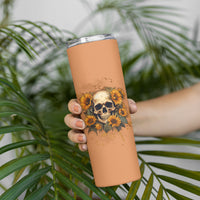 She Is Sunshine Sunflower Skull Skinny Tumbler - Wonder Print Shop