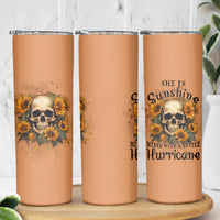 She Is Sunshine Sunflower Skull Skinny Tumbler - Wonder Print Shop