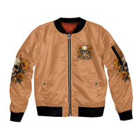 She Is Sunshine Sunflower Skull Sleeve Zip Bomber Jacket - Wonder Print Shop