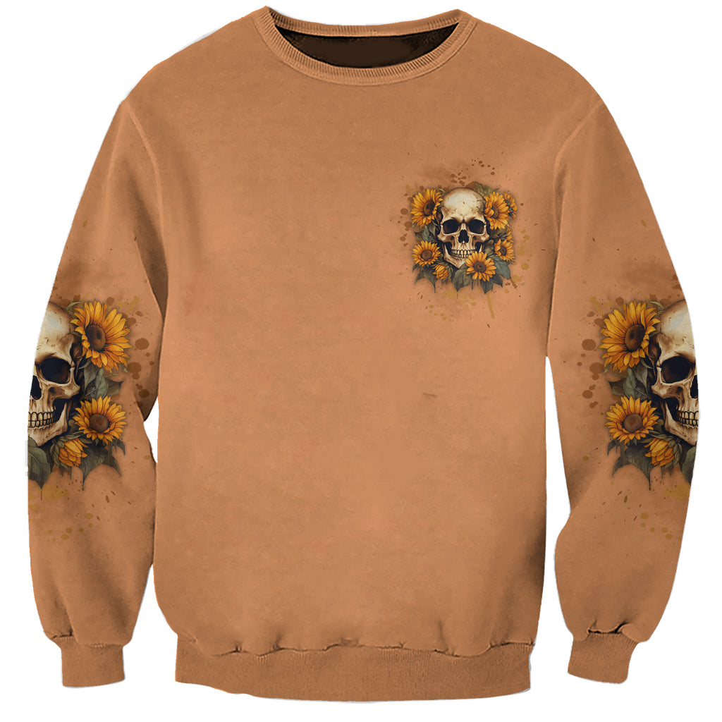 She Is Sunshine Sunflower Skull Sweatshirt - Wonder Print Shop