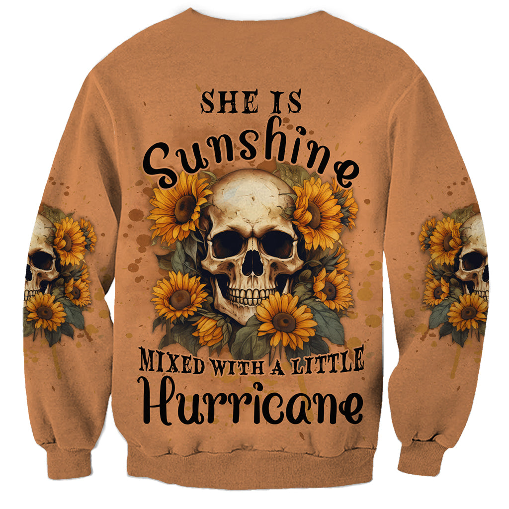 She Is Sunshine Sunflower Skull Sweatshirt - Wonder Print Shop