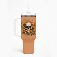 She Is Sunshine Sunflower Skull Tumbler With Handle - Wonder Print Shop