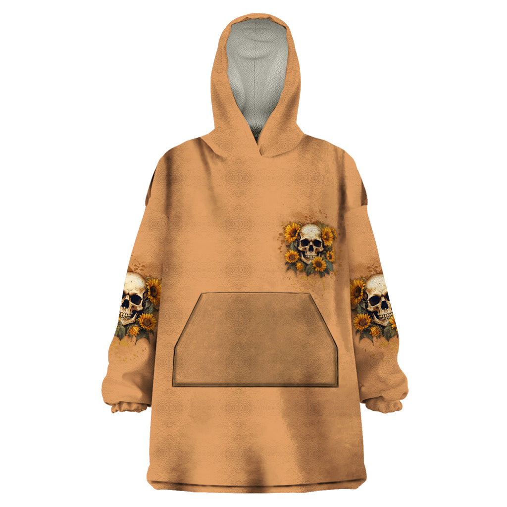 She Is Sunshine Sunflower Skull Wearable Blanket Hoodie - Wonder Print Shop