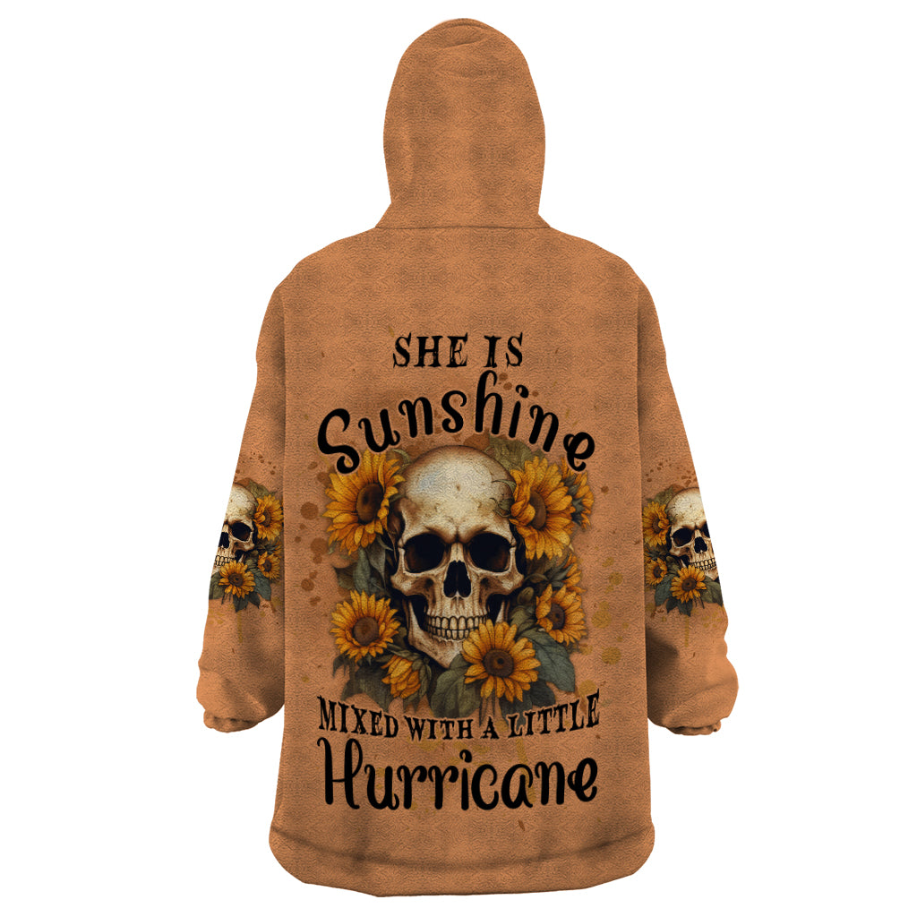 She Is Sunshine Sunflower Skull Wearable Blanket Hoodie - Wonder Print Shop