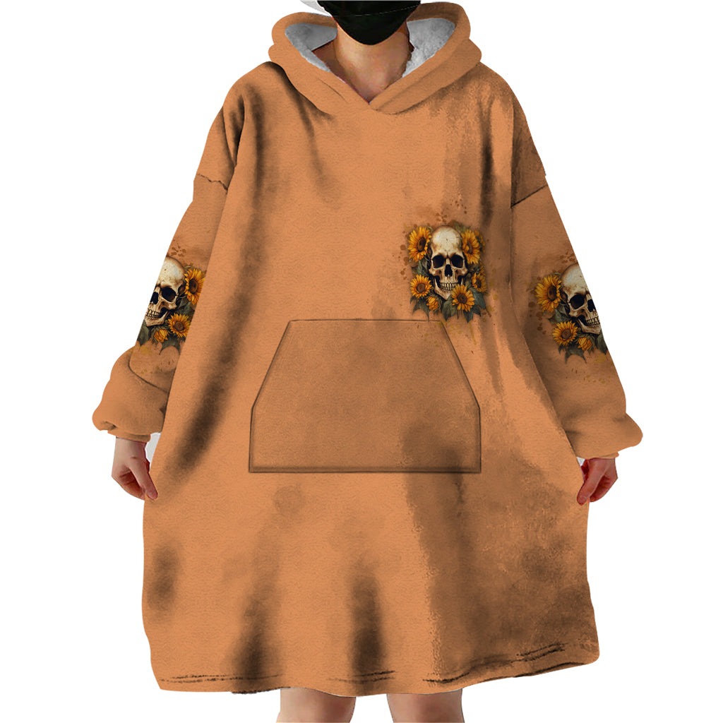 She Is Sunshine Sunflower Skull Wearable Blanket Hoodie - Wonder Print Shop