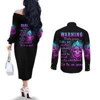 warning-kinda-crazy-skull-couples-matching-off-the-shoulder-long-sleeve-dress-and-long-sleeve-button-shirt