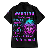 Warning Kinda Crazy Skull Family Matching Mermaid Dress and Hawaiian Shirt - Wonder Print Shop