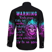Warning Kinda Crazy Skull Family Matching Mermaid Dress and Hawaiian Shirt - Wonder Print Shop