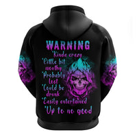 Warning Kinda Crazy Skull Hoodie - Wonder Print Shop