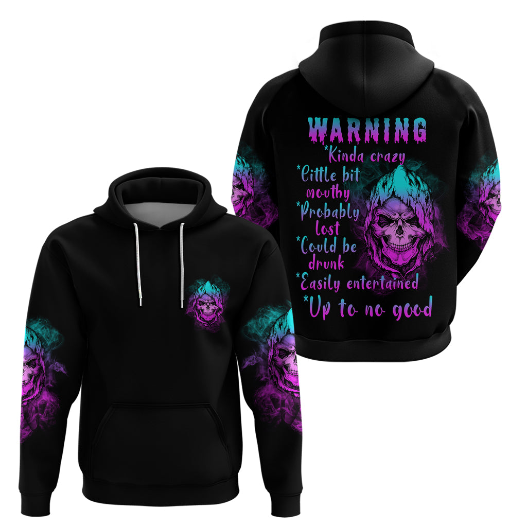 Warning Kinda Crazy Skull Hoodie - Wonder Print Shop