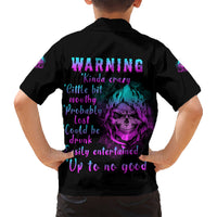 Warning Kinda Crazy Skull Kid Hawaiian Shirt - Wonder Print Shop